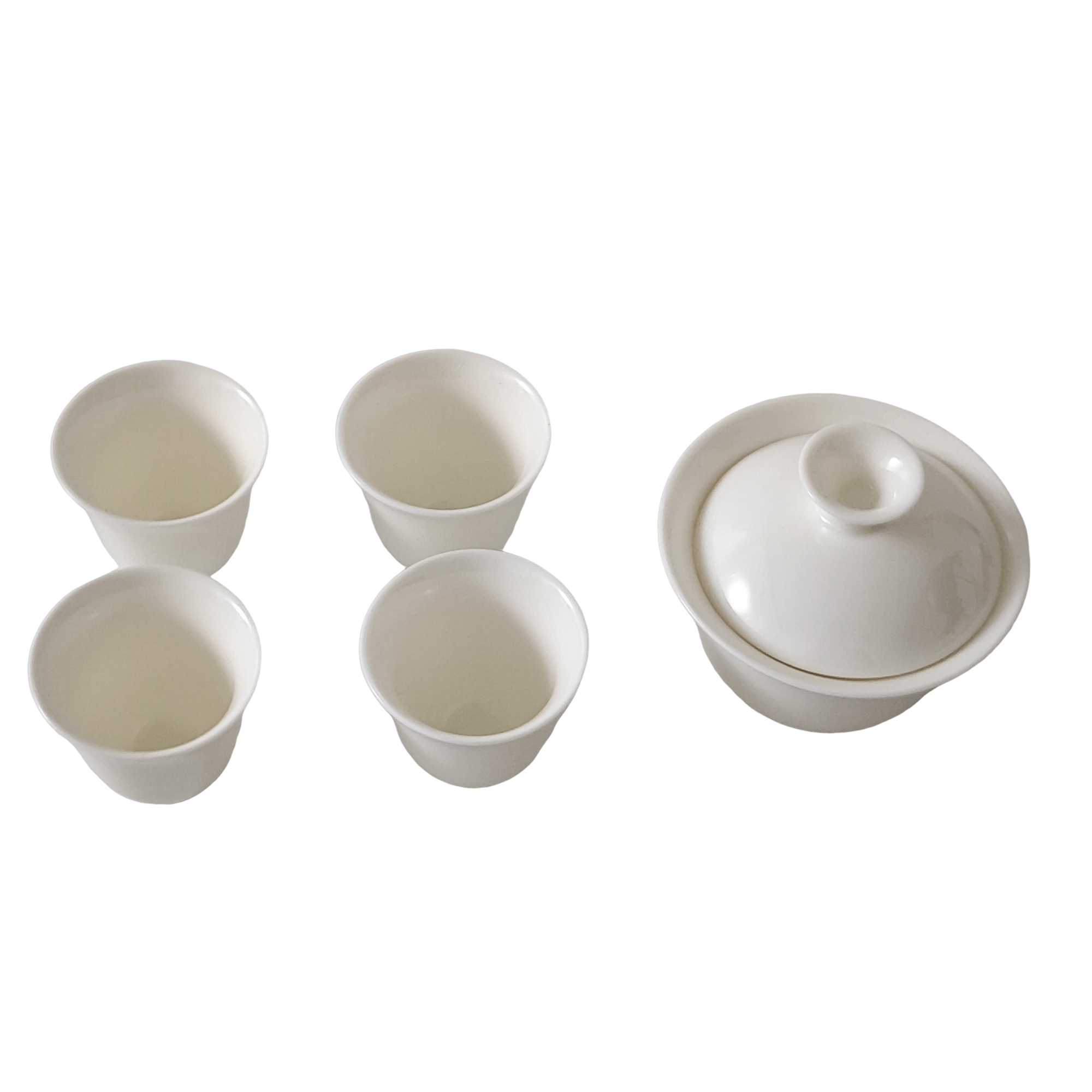 Cuopru Portable Travel Tea Set, 5-Piece White Porcelain Gaiwan Tea Set with Carry Case - Image 2