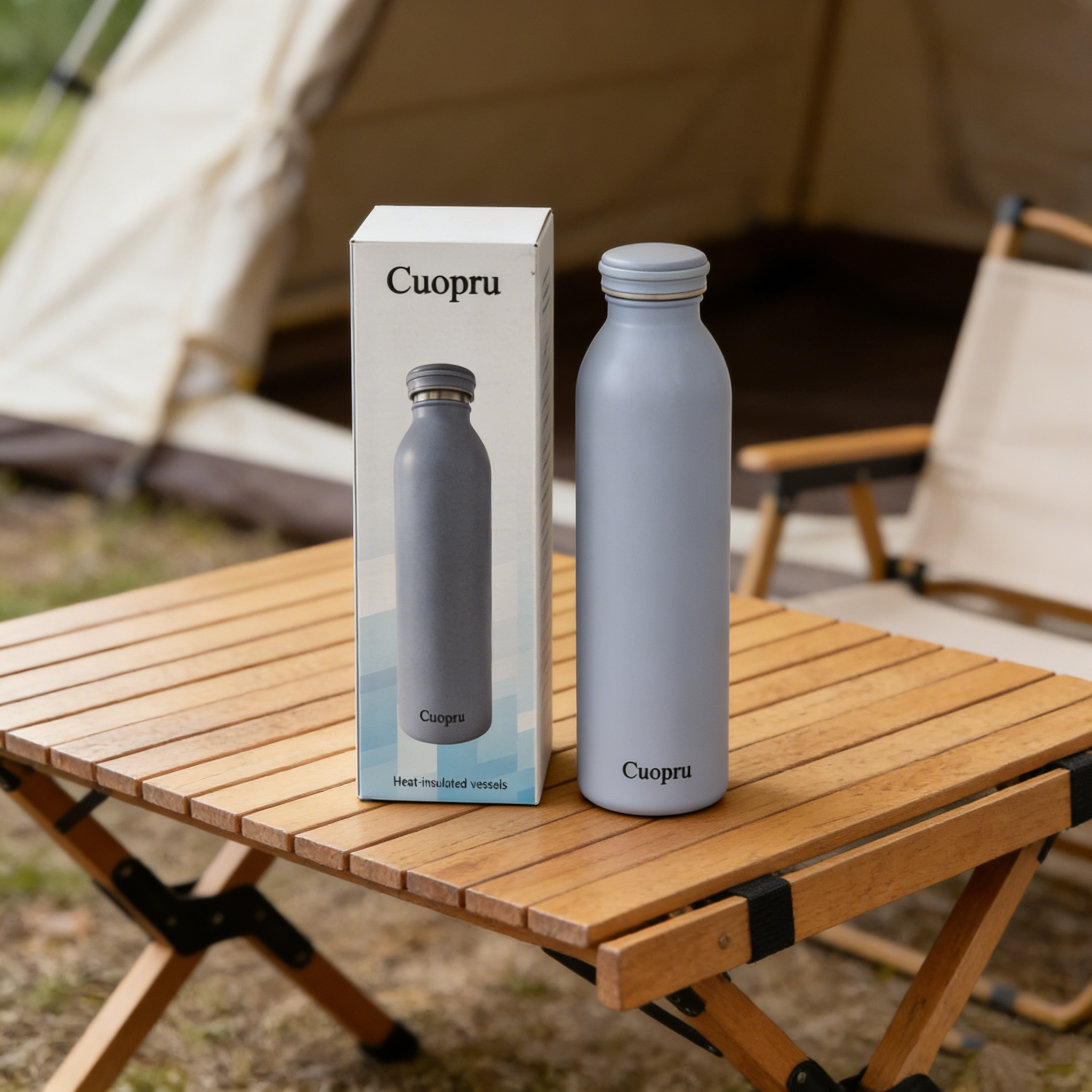 Cuopru Heat-insulated Vessels Water Bottle, 500ml Double-Walled Vacuum Insulated Flask